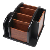 Coideal Remote Control Holder Caddy - Wooden Rotating Coffee Table Organizer Large Spinning Wood Remote Holder for Living Room O