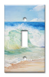 Art Plates - Single Toggle Switch Plate - 1 Gang Toggle Switch Decorative Metal Wall Plate - Beach Painting (Made in USA)