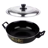 OnHigh silvoswan Cast Iron Deep Kadhai with Lid 3.5 LTR | Induction & Gas Stove Compatible | Heavy Duty Iron Wok with Strong Han