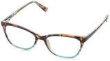 Sofia Vergara x Foster Grant Women's Teresa Reading Glasses Cat-Eye, Tortoise and Crystal Turquoise, 52 mm + 2.75