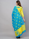 Anni Designer Women'S Cotton Blend Staright Printed Kurta With Pant & Dupatta (Kayke Yellow_L_Yellow_Large),Yellow,L,Cotton Blend,Regular,