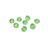Chengmu 8mm Rondelle Peridot Glass Beads for Jewelry Making, 300pcs Faceted Briolette Crytal Spacer Beads for Bracelet Necklace