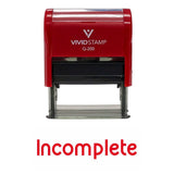 Incomplete Teacher Self Inking Rubber Stamp (Red Ink) Medium