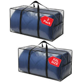 68.5 GAL 2 Pack XXL Jumbo Extra Large Heavy Duty Stronger Handles Storage Bags Moving Totes Zippered Reusable Wrap Around Handle
