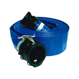 Apache 98138044 2 x 25 Blue PVC LayFlat Discharge Hose with Poly Cam Lock Fittings