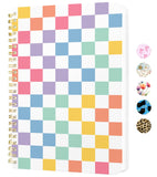Stanoha Cute Spiral Notebook Lined Journal A5 with Pocket 6x9, Plaid