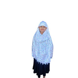 Sun Protection Scarf For Women | Long Cotton Scarf For Head & Face Cover | Printed Mix Pattern Scarf For Girls & Women White P