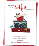 FANCYLUCKY Romantic Wife Christmas Cards Gifts from Husband, Merry Christmas Card for Wife, Xmas Gifts for Women Her