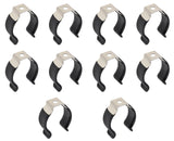RTNLIT T10 U Clips Holder Bracket for LED Bulbs & Fluorescent Tubes Mounting Accessories, Black Plastic Dipped Clamps Lamp Suppo
