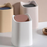 UBERSWEET® Desk Countertop Trash Bin, Swing Lid Multifunctional Mini Desk Trash Can Tiny Impact Resistance for Office (White)