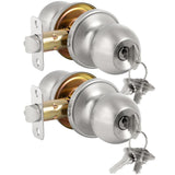 HOSOM Door Knob with Lock and Key, 2 Pack Keyed Entry Door Knob, Exterior and Interior Door Lock for Front Door Commercial and R