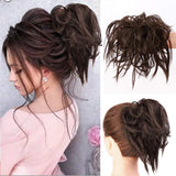 Lativ Messy Hair Bun Tousled Updo Hair Scrunchies Extension With Elastic Rubber Band Messy Hair Accessories Hair Pieces For Women Girls (Messy Bun Brown) -Like New
