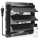 addlon 10 Inch Shutter Exhaust Fan Wall Mounted with EC Motors and Remote Control, Timer, 8 Speeds, 850CFM, Low Noise, Easy to I