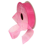 Morex Ribbon Sheer Organza Ribbon, 7/8 inch by 25 Yards, Pink, 91805/25-022