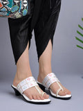 Shoetopia Classic Heeled White Kolhapuri For Women & Girls /Eu36,White,3,B0DDJKJDMW