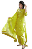 Gosriki Women'S Rayon Blend Hand Block Printed Straight Kurta With Pant & Dupatta (Ragsri Mehandi-Gs_L_Mehandi_Large),Mehandi,,B0DC6KV48D