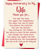 BENNLOOS Funny Anniversary Card for Wife, Romantic Wife Anniversary Card Gift from Husband, Sweet Wedding Aday Gifts Decorations