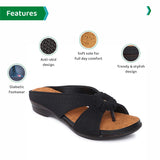 Ortho Joy Fancy Doctor Slippers | Soft Sandal For Women | Comfortable Footwear For Women,Black,3,B09VLDVBQ5
