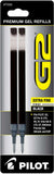 Pilot Q7, G2 Ltd, G2 Pro, Precise Gel BeGreen, Extra Fine, Blk, 2/Pk