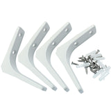 Kemcatui 3x3 Inch L Bracket Heavy Duty, 4Pcs Metal Shelf Brackets White Corner Brace, 90 Degree Wall Mount Right Angle Brackets,