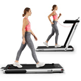 Goplus 2 in 1 Folding Treadmill, 2.25HP Superfit Under Desk Electric Treadmill, Installation-Free with Remote Control, APP Contr