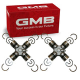 2 pc GMB Rear Shaft All Universal Joints compatible with Dodge Ram 1500 2000-2010 - Inside and Outside Lock Rings