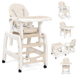 INFANS 5 in 1 Baby High Chair, Convertible Toddler Table Chair Set, Rocking Chair, Multi-Function Seat with Lockable Universal W
