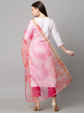 Anni Designer Women'S Cotton Blend Solid Straight Kurta With Pant & With Dupatta (Chora Wp_White_M_White_Medium),White,M,Cotton Blend,Regular,Kurta and Pant with Dupatta