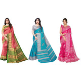 Janoi WomenS Combo Art Silk Printed Saree With Unstitched Blouse Piece |Saree For Women | Saree Combo | New Sari | Latest Saree