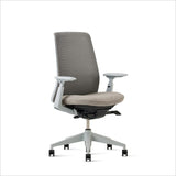 Haworth Soji Office Chair with Ergonomic Adjustments, Flexible Mesh Back (Stone)