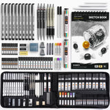 Four Candies 73PCS Advanced Art Supplies Drawing Kit with Fineliner Pens, Mechanical Pencils, 3-Color Sketchbook, Charcoal Stick