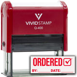 Ordered by Date (Order Complete) Self Inking Rubber Stamp (Red Ink) Q400