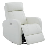 CHITA Genuine Leather Power Swivel Glider Recliner Chair, FSC Certified Double Layer Backrest Truck Armrest Recliner Chair Sofa