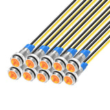 Gebildet 10pcs 6mm LED Metal Indicator Light 110V-220VAC Waterproof Signal Lamp (Yellow)