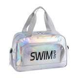 Enakshi Beach Bag Travel Tote With Zipper Swim Tote For Gym Holiday Swimming Storage Silver|Clothing, Shoes & Accessories | Wome