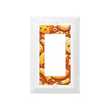Modern Decorative Outlet Cover Cheese-Macaroni-Food Wood Grain Single Gang Switch Wall Plate
