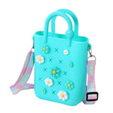 Snappsy Beach Hole Bag Versatile Handbag For Women For Travel Birthday Gift Holidays Blue Color Daisy