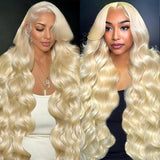 Koiaskral 613 13x6 Lace Front Wig Human Hair 613 HD Lace Frontal Wig 13X6 200% Density Body Wave Blonde Lace Front Wigs Human Ha