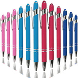 Oddmoal Ballpoint Pen with Stylus Tip, Soft Touch Click Metal Pen, 1.0mm Medium Point, Black Ink, 12 Count(4 Colors)
