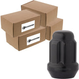 DPAccessories Black M14x1.50 Lug Nuts for Aftermarket Wheels - Closed End Duplex Spline Tuner - 35mm (1.38) Tall - Bulk Case of
