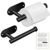 2 Pack Toilet Paper Holder - Bjiotun Black Toilet Paper Holder Wall Mount for Bathroom Storage, Stainless Steel Paper Towel Hold