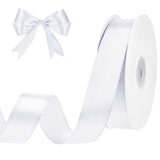 woric White Ribbon 1 Inch 50 Yards White Satin Ribbon for Crafts DIY Hair Chair Cheer Bows Christmas Bedroom Decor Gift Wrapping