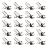 MERISHOPP 20 Pieces 1 Metal Baby Pacifier Suspender Clips Webbing Dummy Strap Holder Craft Hooks Silver
