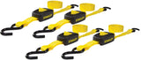 STANLEY S2002 Black/Yellow 1 x 10 Enclosed Cambuckle Tie Down Straps 400 lb Safe Working Load / 1,200 lb Break Strength, 4