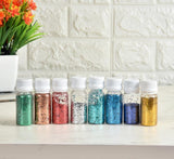 RSVP Creations Chunky Glitters for Resin Art Nail Art Diy Projects and Decoration Purpose | 20g each | Pack of 8