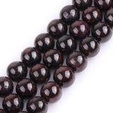 GEM-Inside Natural 10mm Garnet Gemstone Smooth Round Stone Loose Beads Crystal Energy Stone Power for Jewelry Making 15