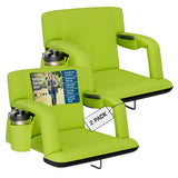 Alpcour Reclining Stadium Seat - Wide Bleacher Chair with Back Support and Cushion, Armrests, Side Pockets, and Bleachers Hook -