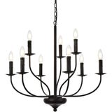 Living District Westley 9-Light Mid-Century Metal Pendant In Black