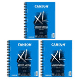 Canson XL Series Mixed Media Pad 9 x 12, 60 Sheets/Pad, Pack of 3
