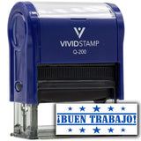Buen Trabajo Spanish Teacher Self Inking Rubber Stamp (Blue Ink) Medium